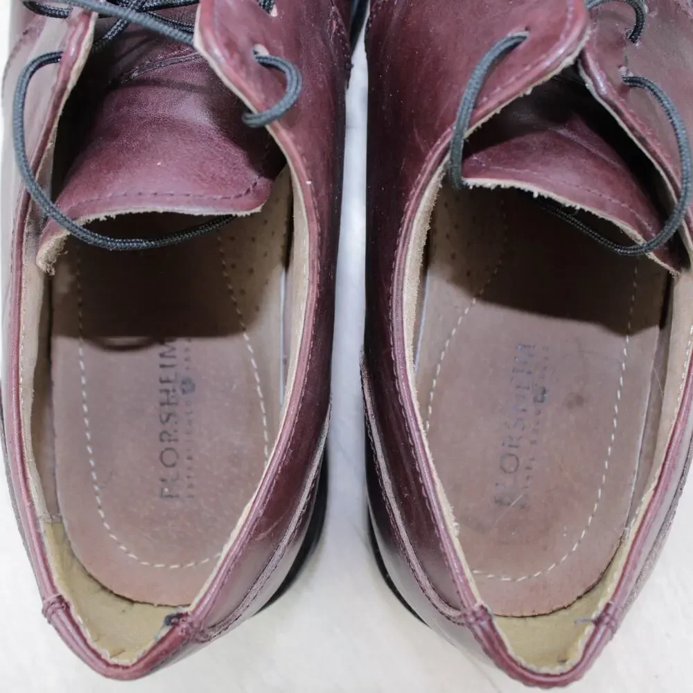 Florsheim Midtown Apron Split Toe Burgundy Leather Derby Mens 10 D